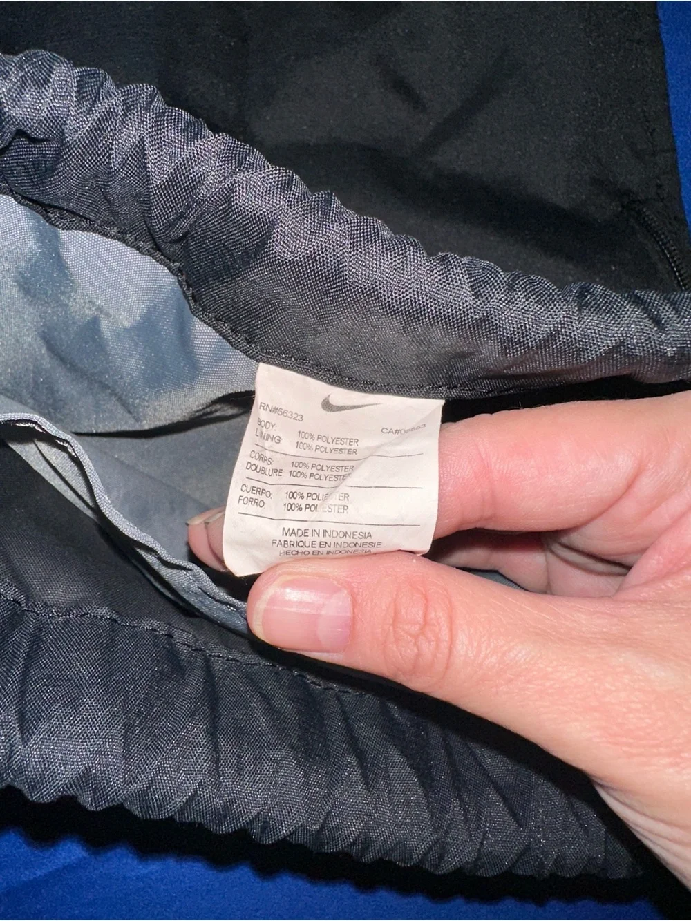 Nike Black Drawstring Gym Sack with White Swoosh Accent